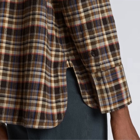 Everlane Boxy Plaid Flannel Button Up Shirt Shacket XS NWT - Picture 2 of 8